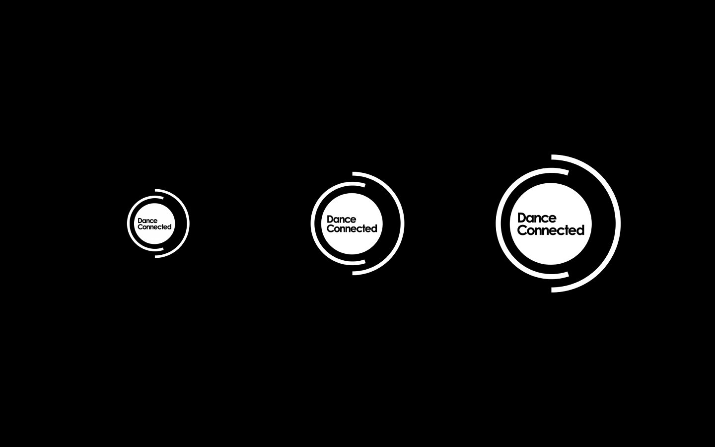 Dance Connected, Logo Design in Mono Reversed