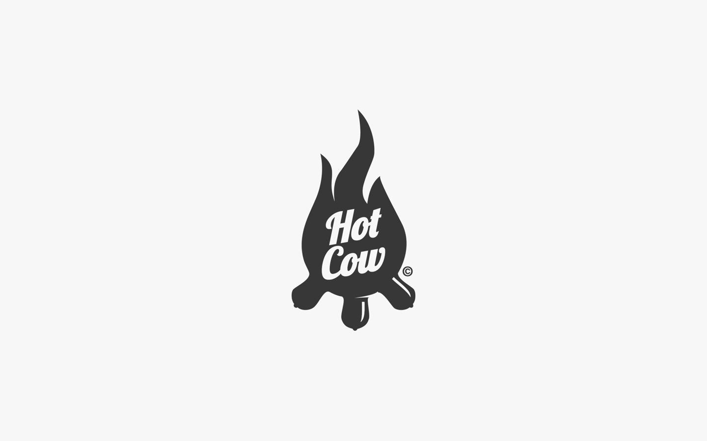 Hot Cow Logo Design Mono