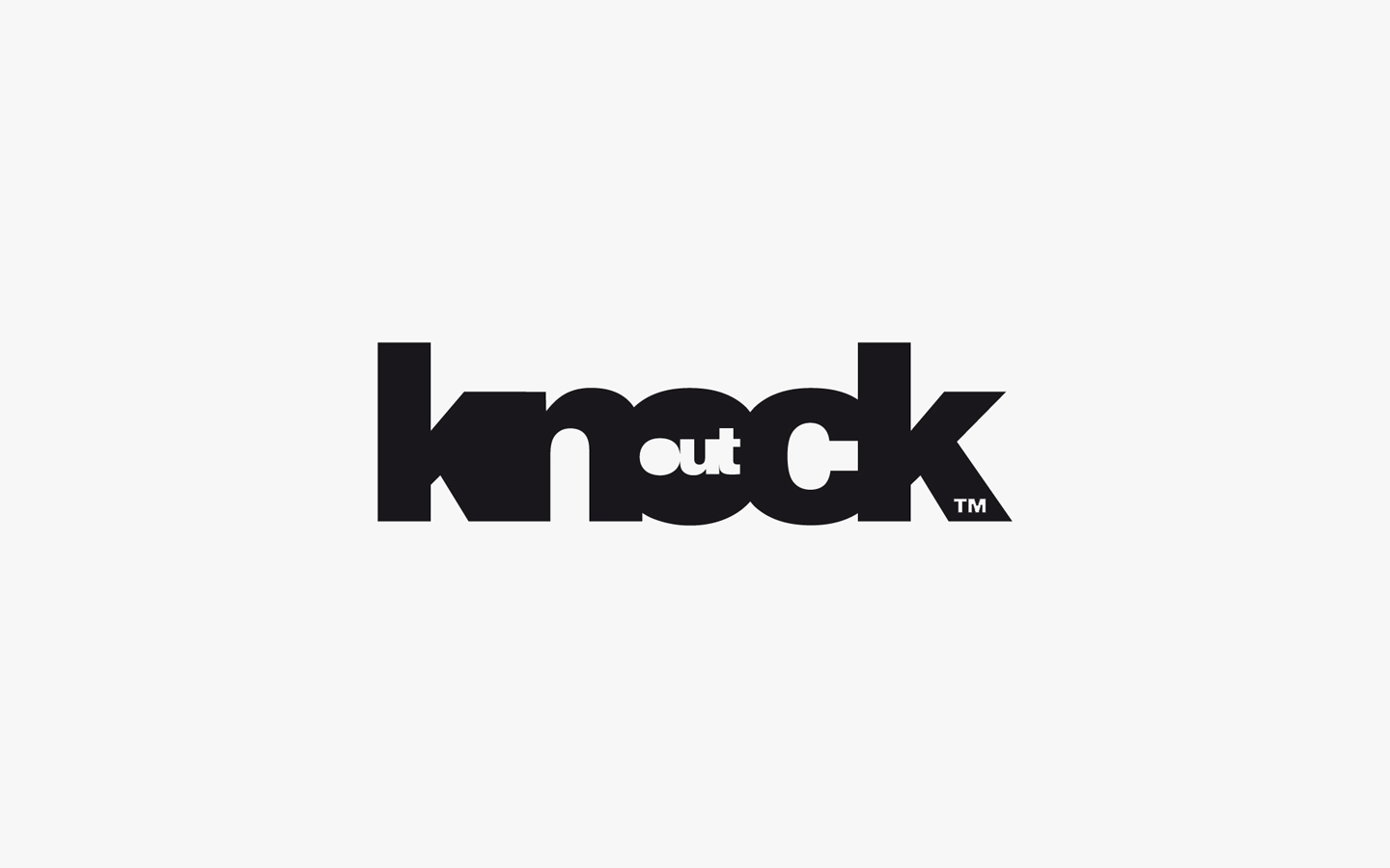 Knock Out Logo Design in Mono