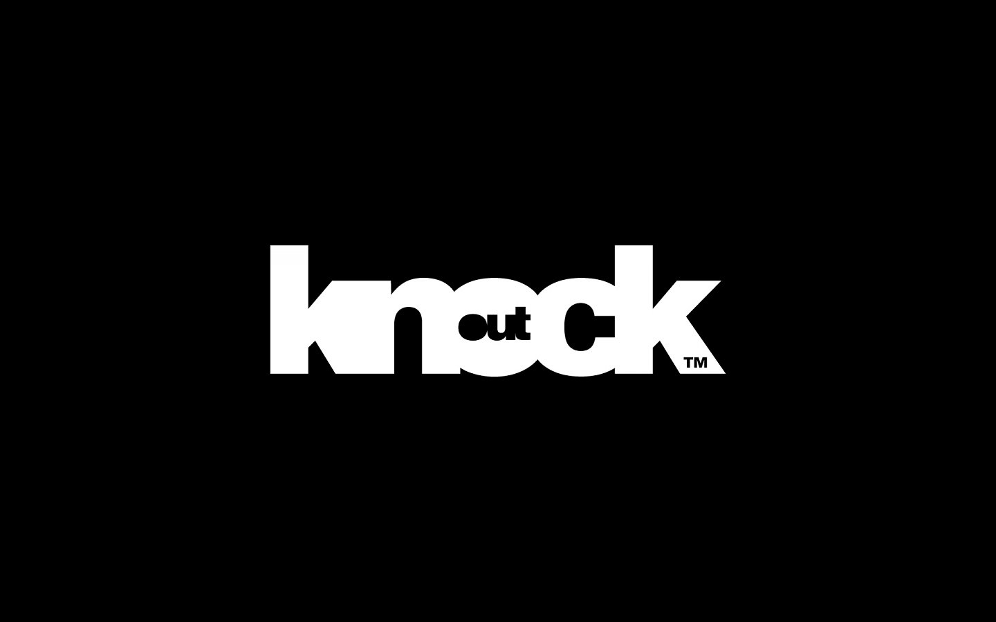 Knock Out Logo Design in Mono White Reversed