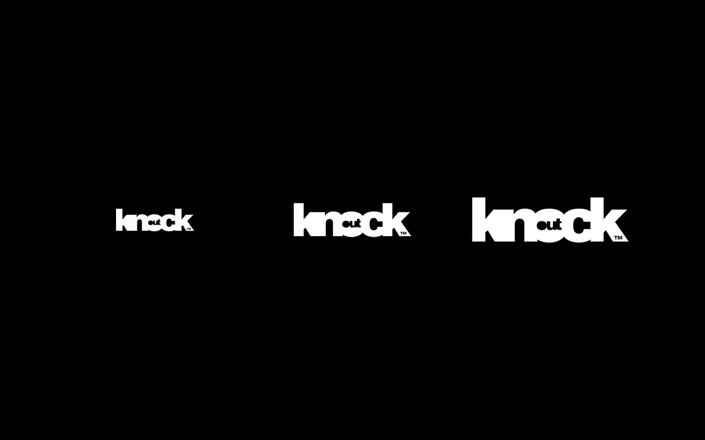 Knock Out Logo Design in Mono White Reversed Reductions