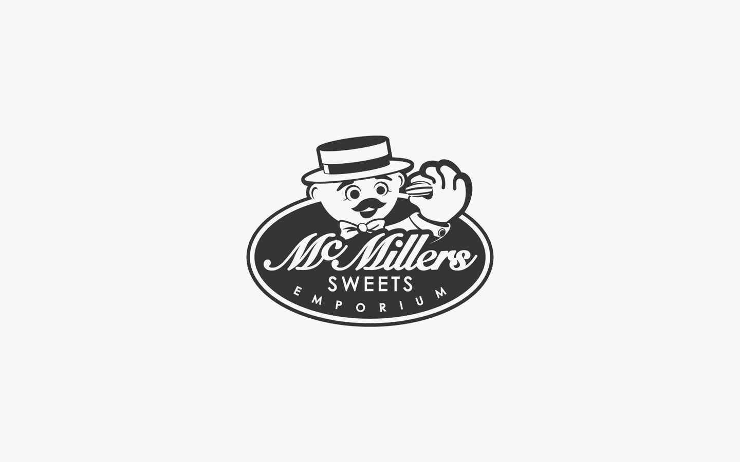 McMillers Sweets Emporium Logo Design Mono