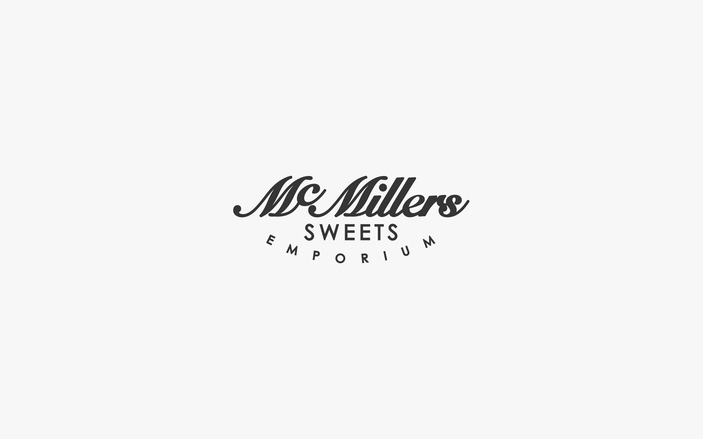 McMillers Sweets Emporium Logo Design Mono Simplified