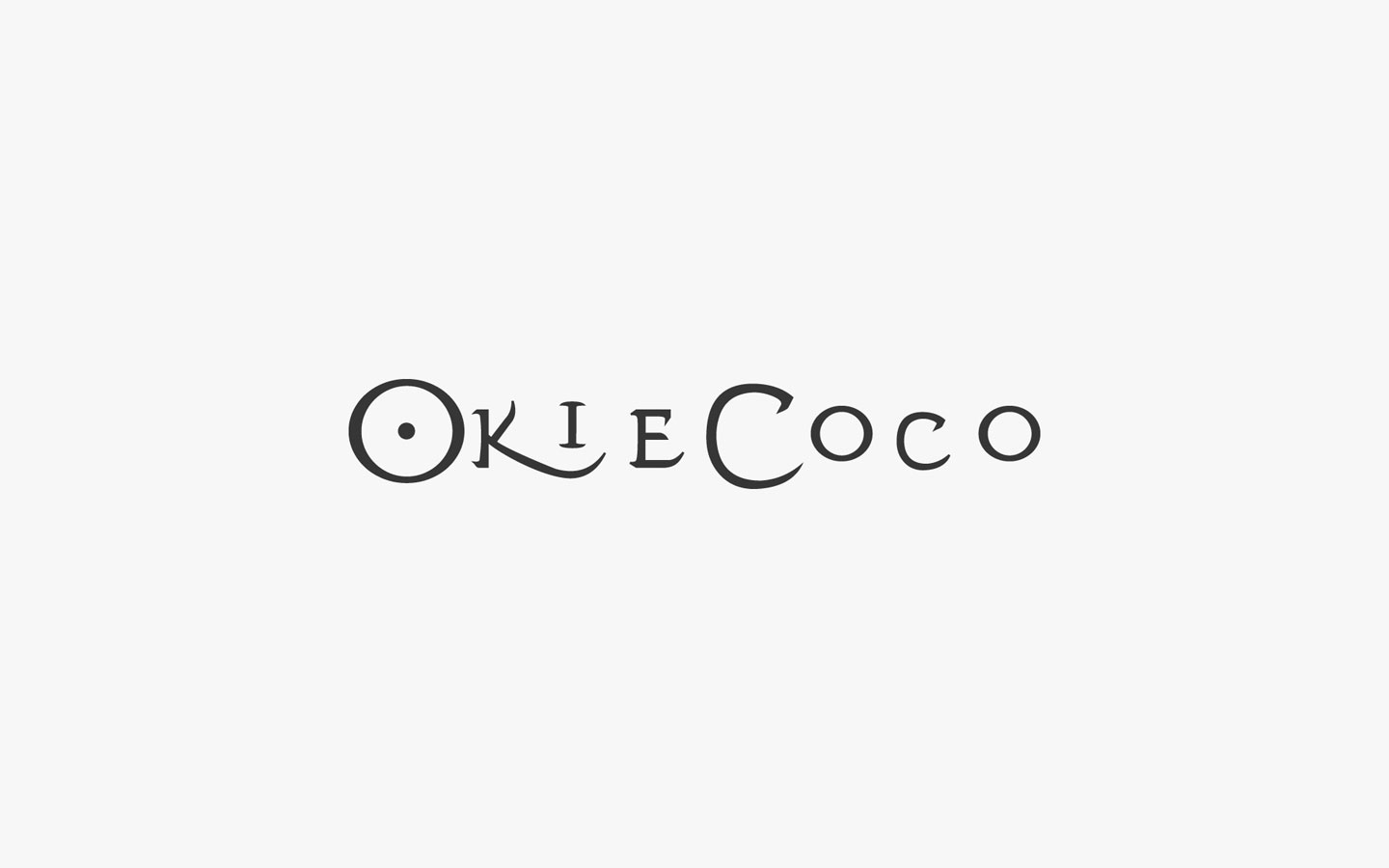 Okie Coco Chocolate Cafe, Logo Design in Mono