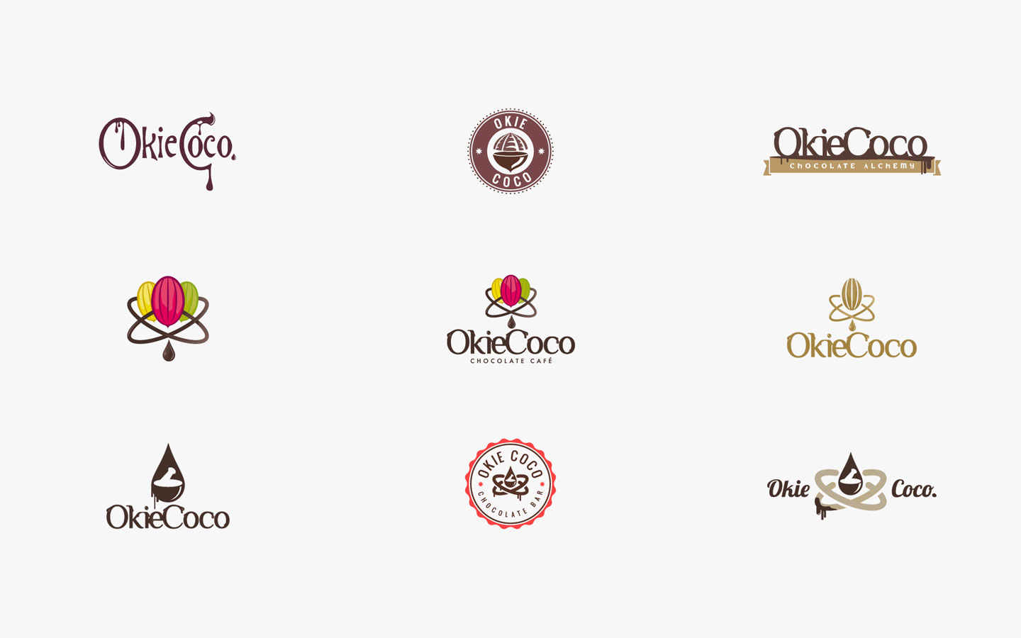 Okie Coco Chocolate Cafe, Logo Design in Developments