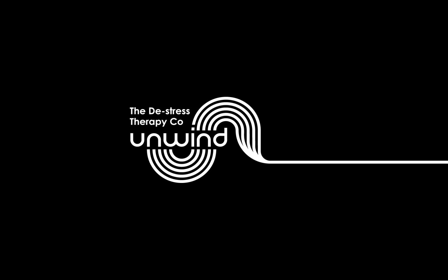 Unwind Logo Design Mono Reversed